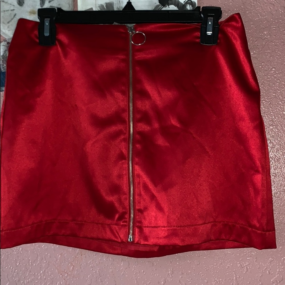 Red Silky Skirt